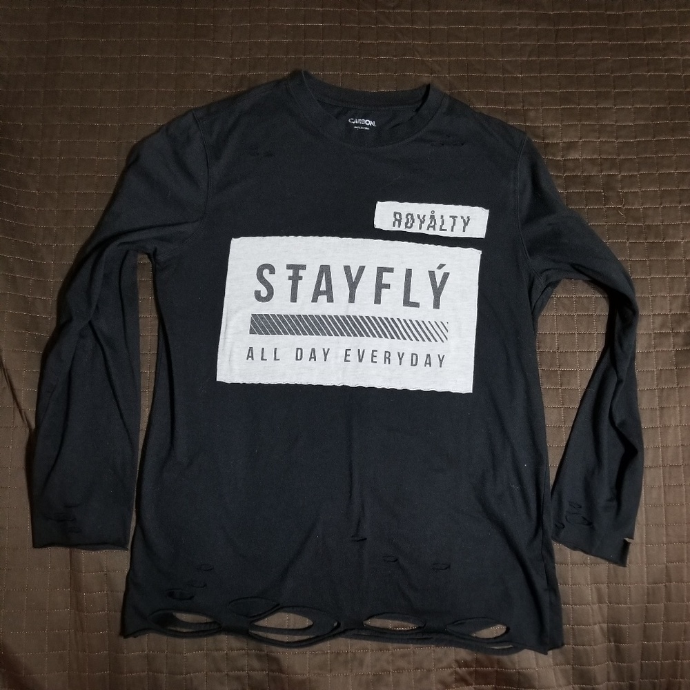 Carbon Distressed long sleeve Tee